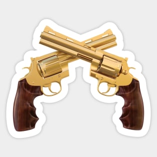 wild west Gold pistol Sticker